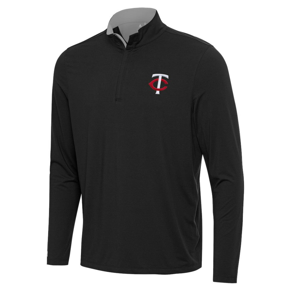 Minnesota Twins Antigua Content Quarter-Zip Top Black