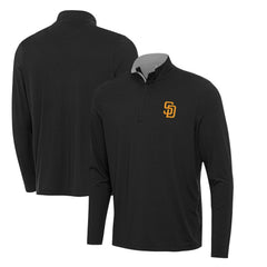 San Diego Padres Antigua Content Quarter-Zip Top Black