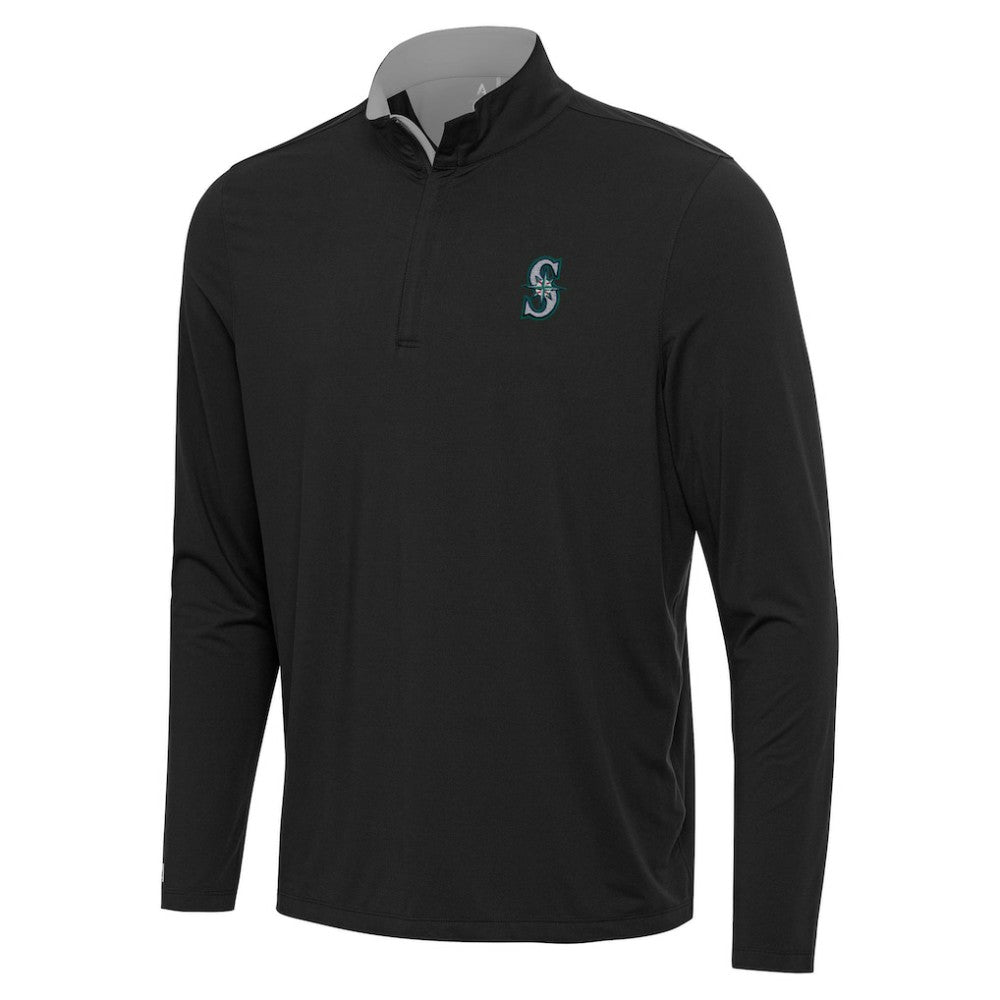 Seattle Mariners Antigua Content Quarter-Zip Top Black