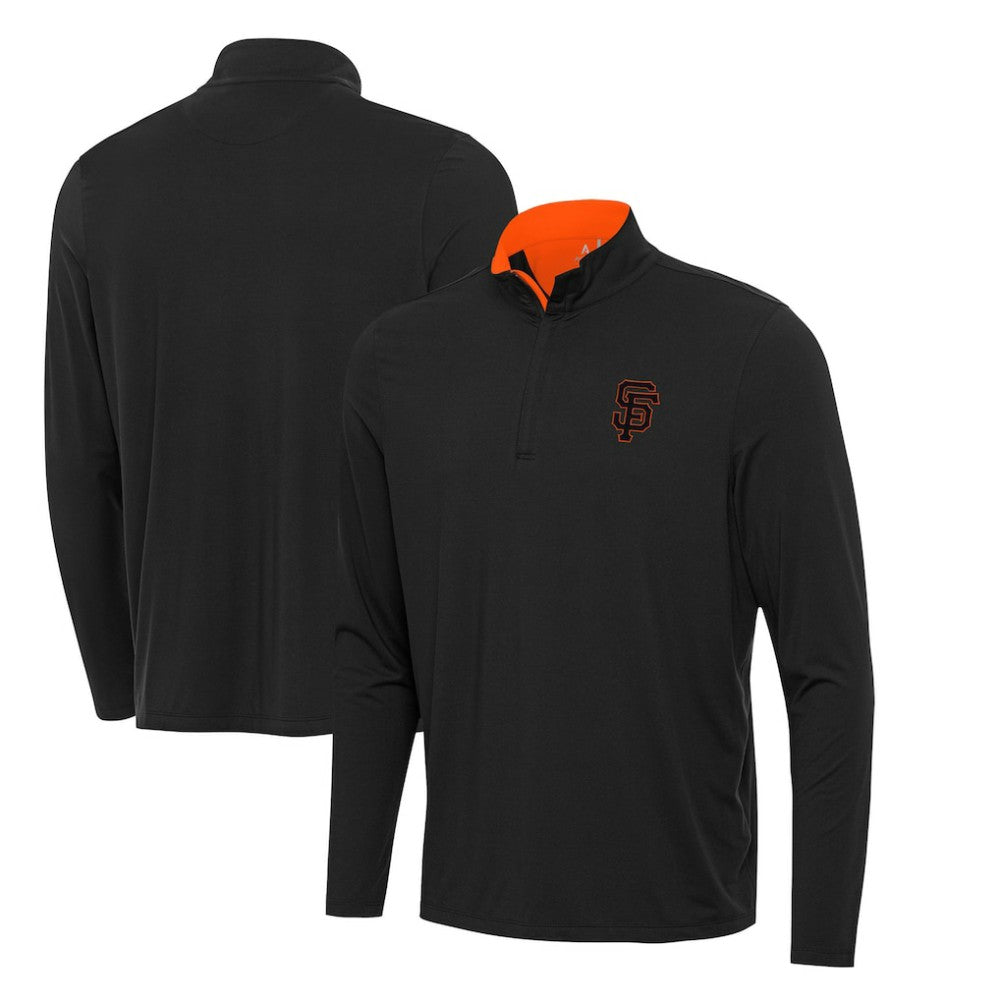 San Francisco Giants Antigua Content Quarter-Zip Top Black