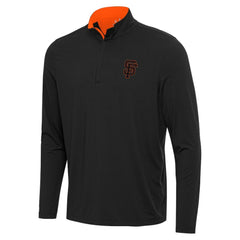 San Francisco Giants Antigua Content Quarter-Zip Top Black