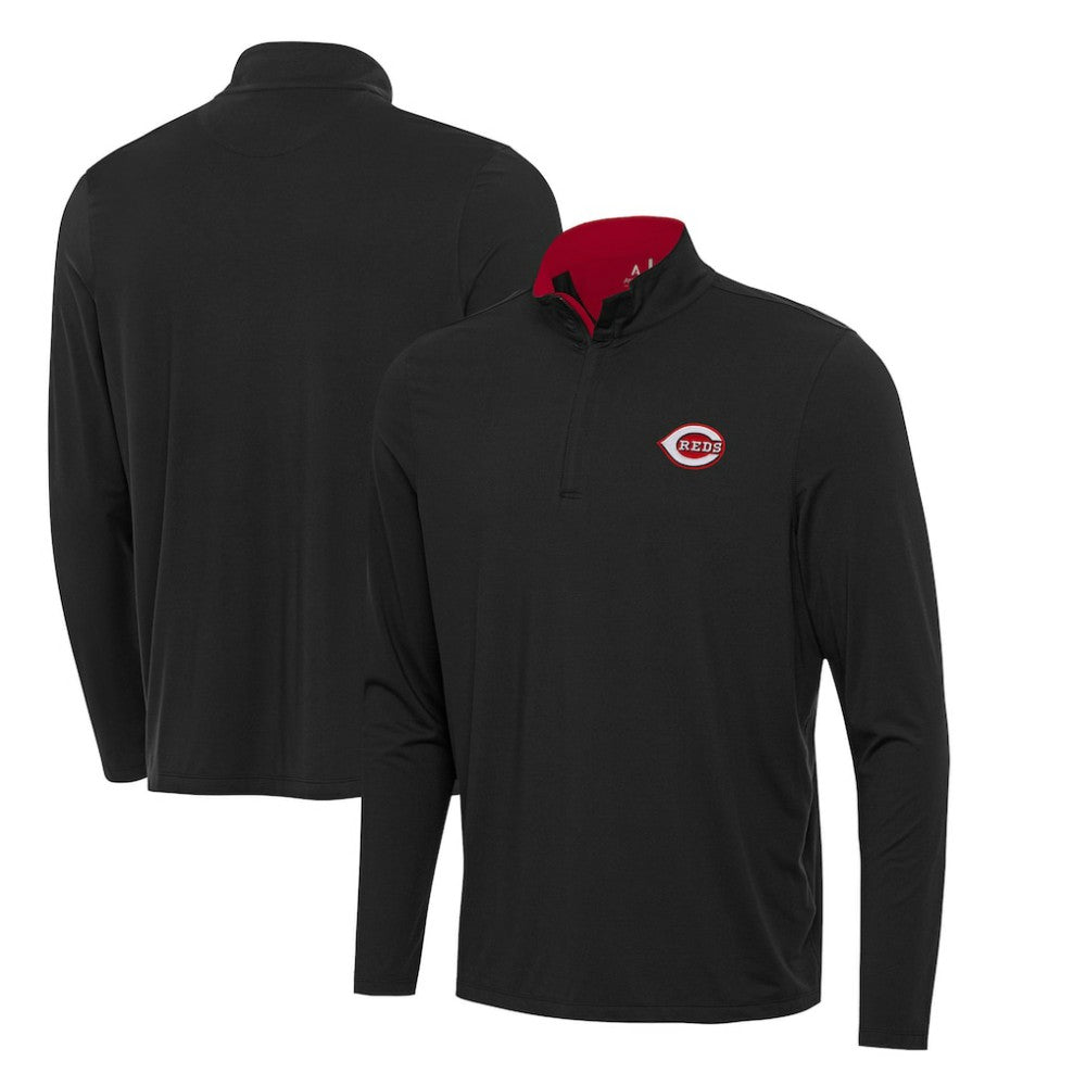 Cincinnati Reds Antigua Content Quarter-Zip Top Black