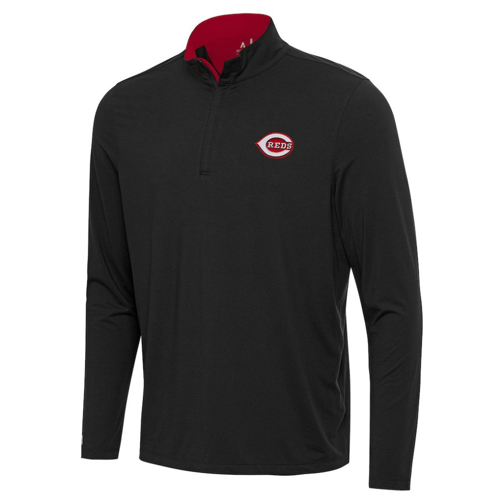 Cincinnati Reds Antigua Content Quarter-Zip Top Black