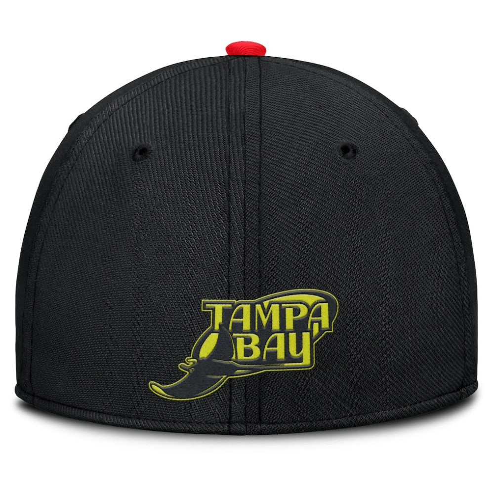 Tampa Bay Rays Neon 90s Rise SwooshFlex Hat Crimson/Black | Nike