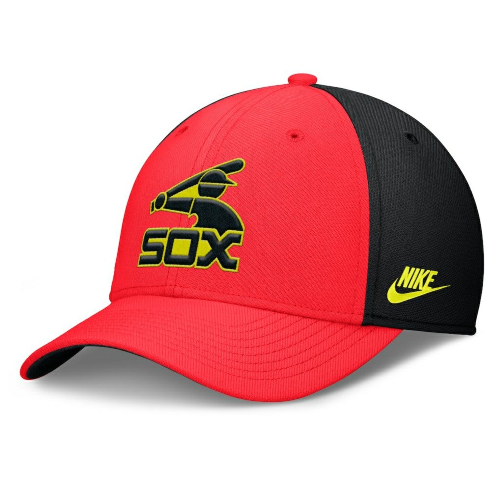 Chicago White Sox Neon 90s Rise SwooshFlex Hat Crimson/Black | Nike