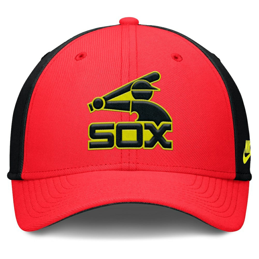 Chicago White Sox Neon 90s Rise SwooshFlex Hat Crimson/Black | Nike