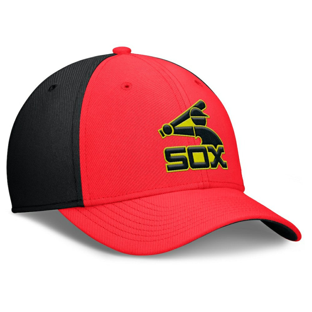 Chicago White Sox Neon 90s Rise SwooshFlex Hat Crimson/Black | Nike