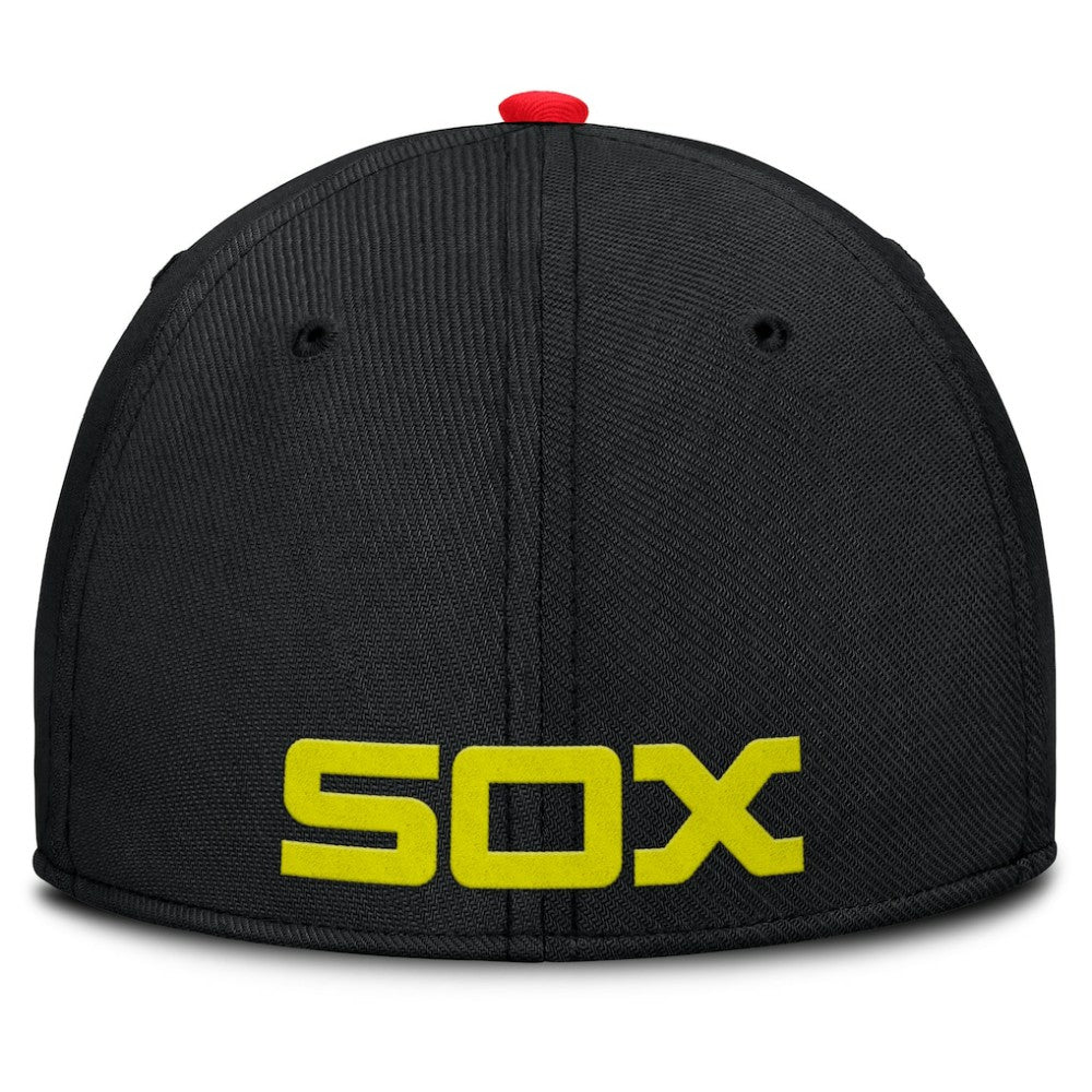 Chicago White Sox Neon 90s Rise SwooshFlex Hat Crimson/Black | Nike