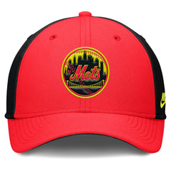 New York Mets Neon 90s Rise SwooshFlex Hat Crimson/Black | Nike