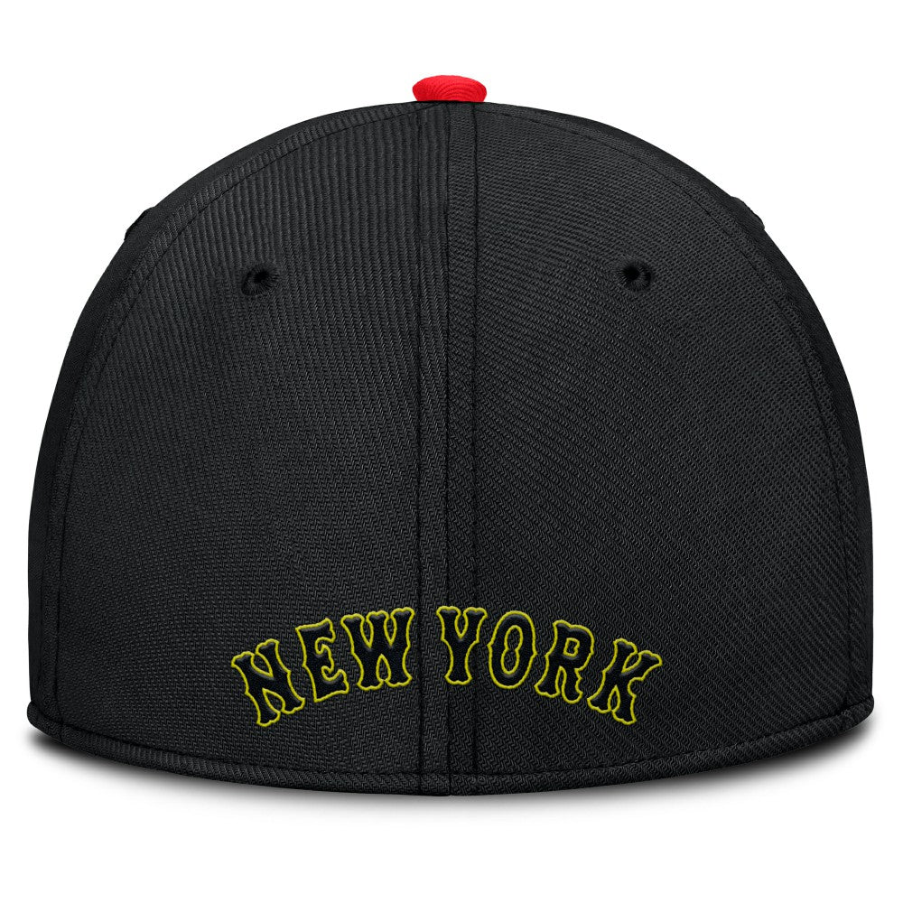 New York Mets Neon 90s Rise SwooshFlex Hat Crimson/Black | Nike