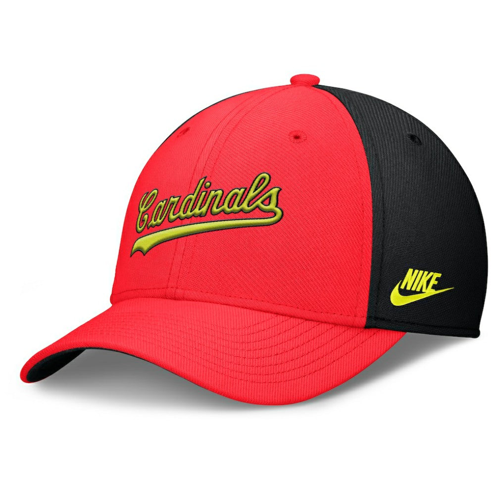 St. Louis Cardinals Neon 90s Rise SwooshFlex Hat Crimson/Black | Nike