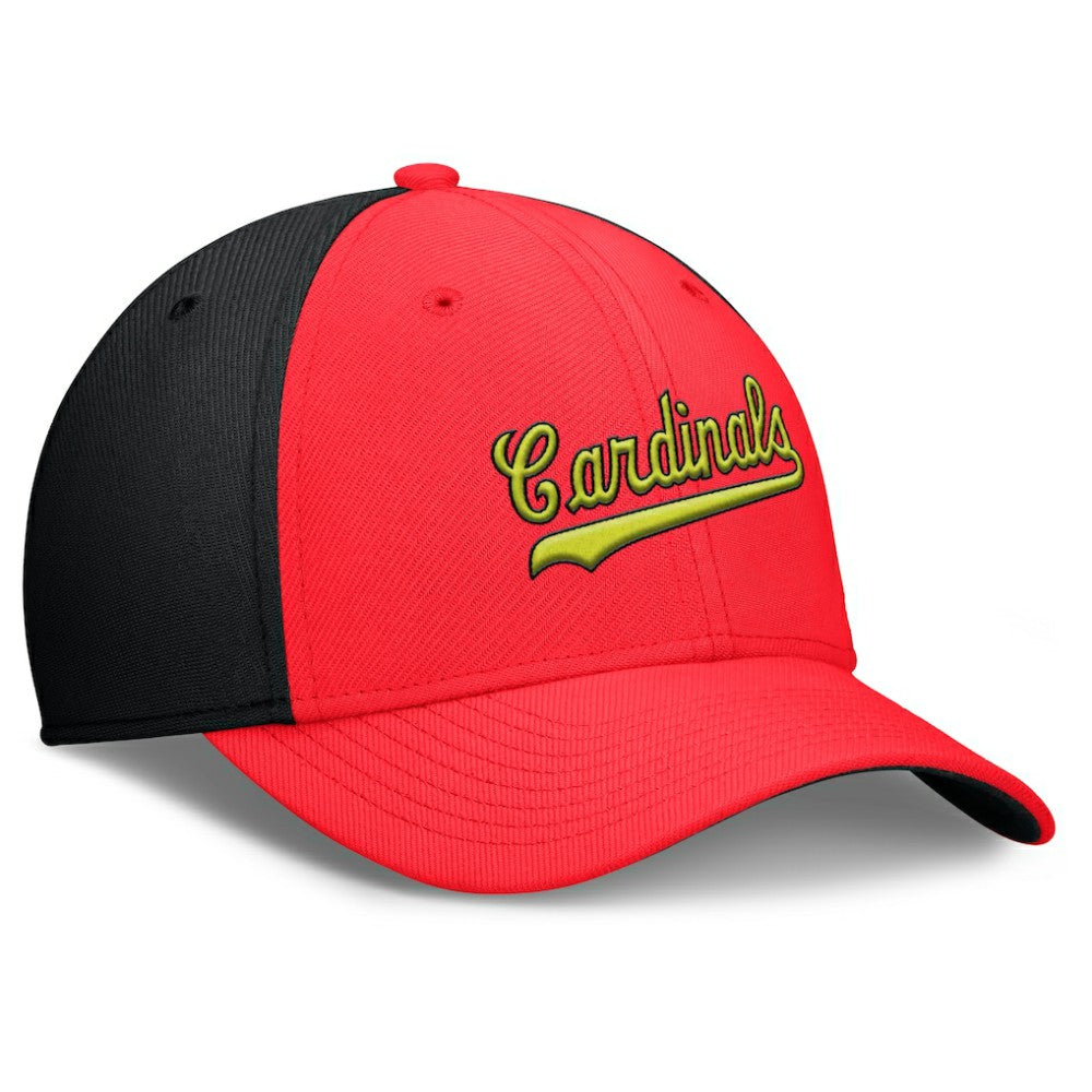 St. Louis Cardinals Neon 90s Rise SwooshFlex Hat Crimson/Black | Nike