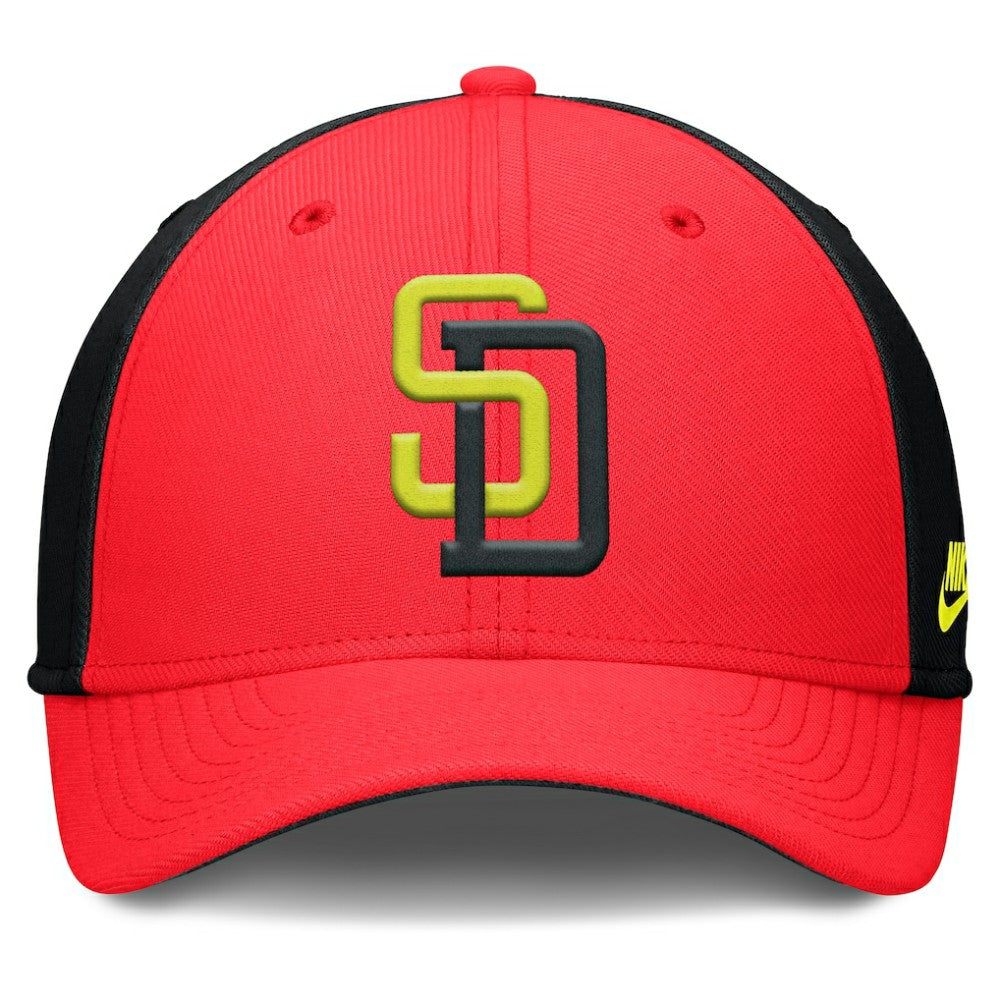San Diego Padres Neon 90s Rise SwooshFlex Hat Crimson/Black | Nike