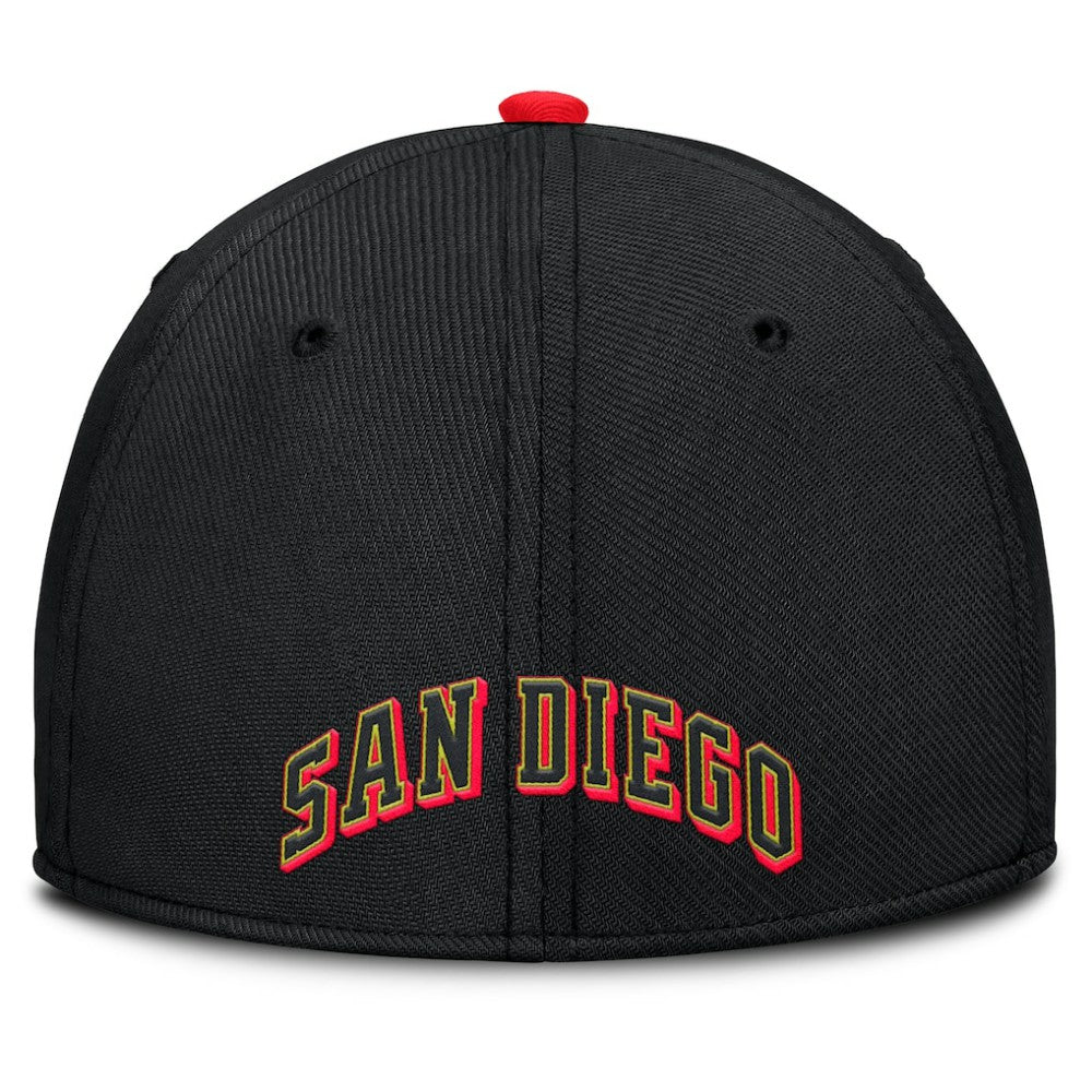 San Diego Padres Neon 90s Rise SwooshFlex Hat Crimson/Black | Nike