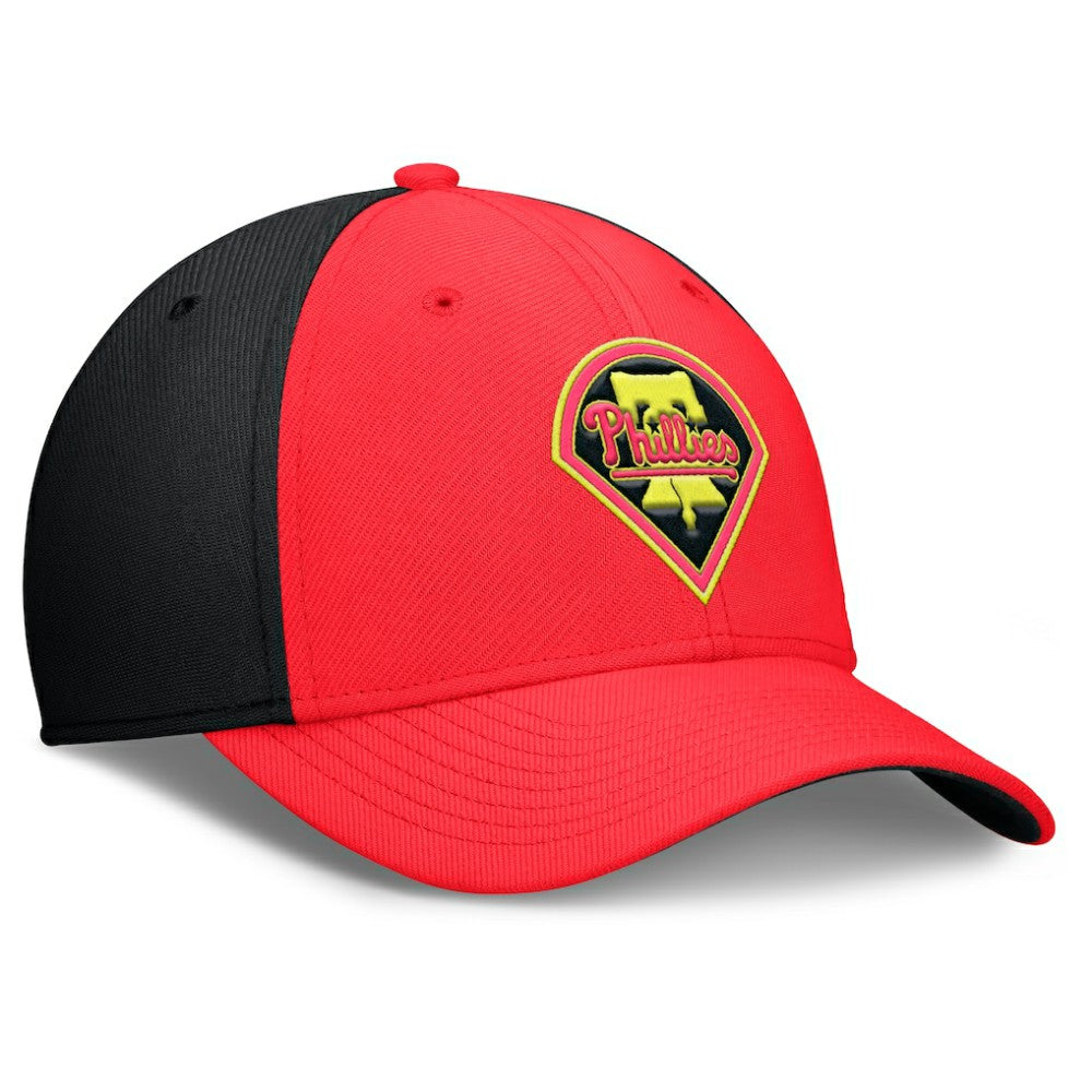 Philadelphia Phillies Neon 90s Rise SwooshFlex Hat Crimson/Black | Nike