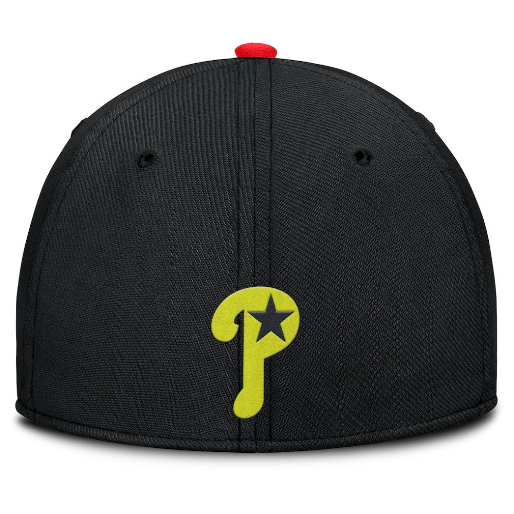 Philadelphia Phillies Neon 90s Rise SwooshFlex Hat Crimson/Black | Nike