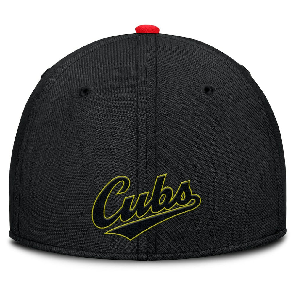 Chicago Cubs Neon 90s Rise SwooshFlex Hat Crimson/Black | Nike