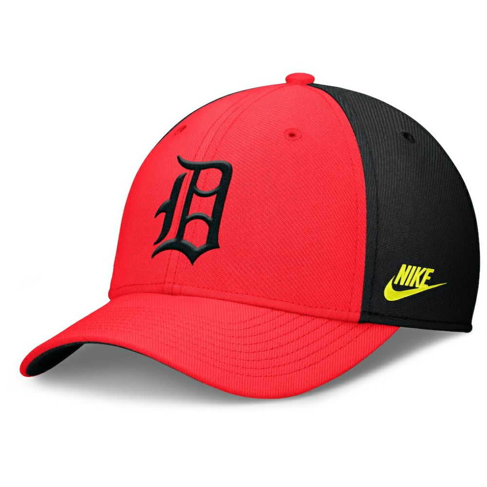 Detroit Tigers Neon 90s Rise SwooshFlex Hat Crimson/Black | Nike