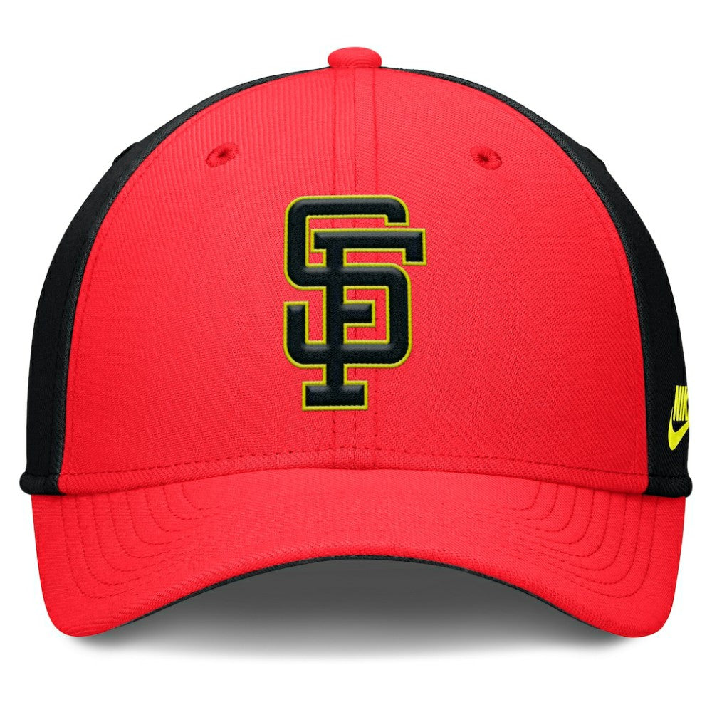 San Francisco Giants Neon 90s Rise SwooshFlex Hat Crimson/Black | Nike