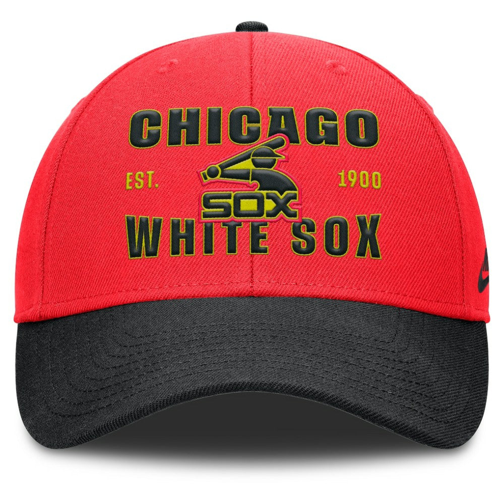 Chicago White Sox Neon 90s Rise Adjustable Hat Crimson/Black | Nike