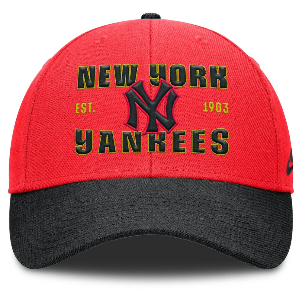 New York Yankees Neon 90s Rise Adjustable Hat Crimson/Black | Nike