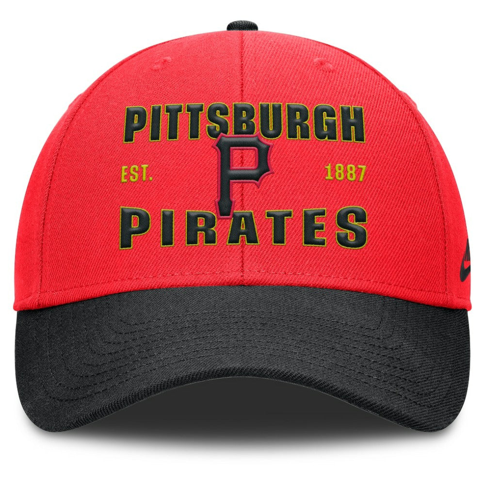 Pittsburgh Pirates Neon 90s Rise Adjustable Hat Crimson/Black | Nike