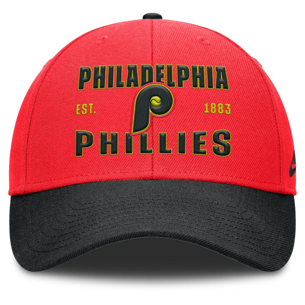 Philadelphia Phillies Neon 90s Rise Adjustable Hat Crimson/Black | Nike