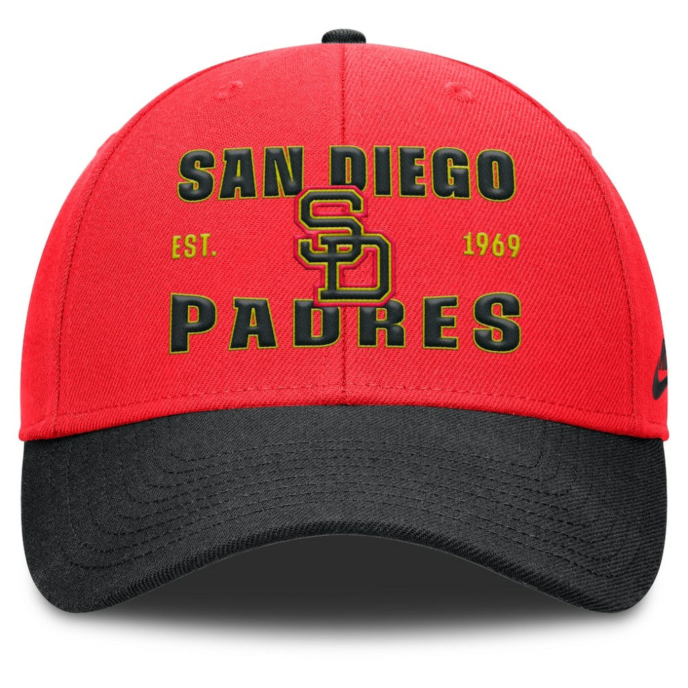 San Diego Padres Neon 90s Rise Adjustable Hat Crimson/Black | Nike