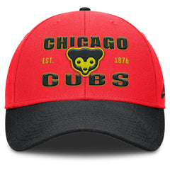 Chicago Cubs Neon 90s Rise Adjustable Hat Crimson/Black | Nike
