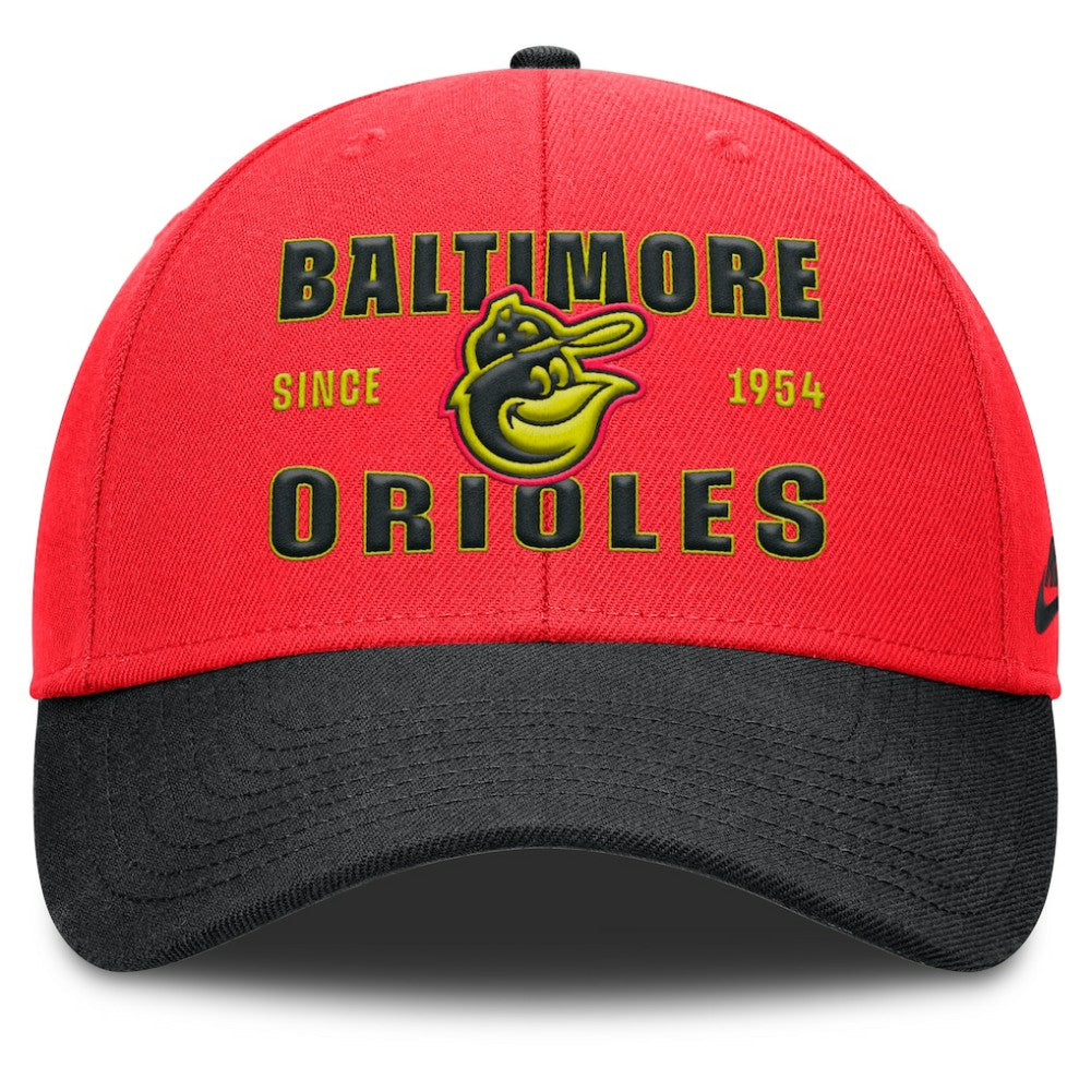 Baltimore Orioles Neon 90s Rise Adjustable Hat Crimson/Black | Nike