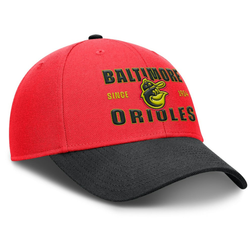 Baltimore Orioles Neon 90s Rise Adjustable Hat Crimson/Black | Nike