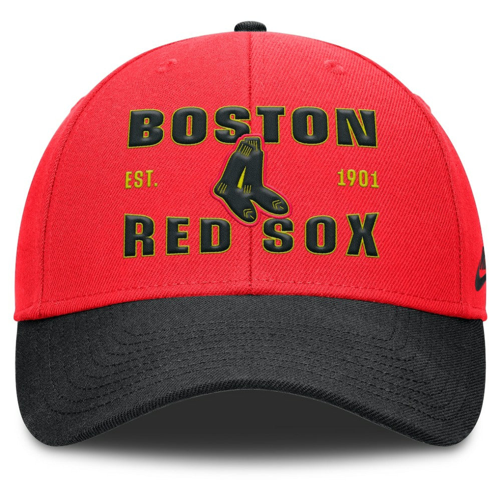 Boston Red Sox Neon 90s Rise Adjustable Hat Crimson/Black | Nike