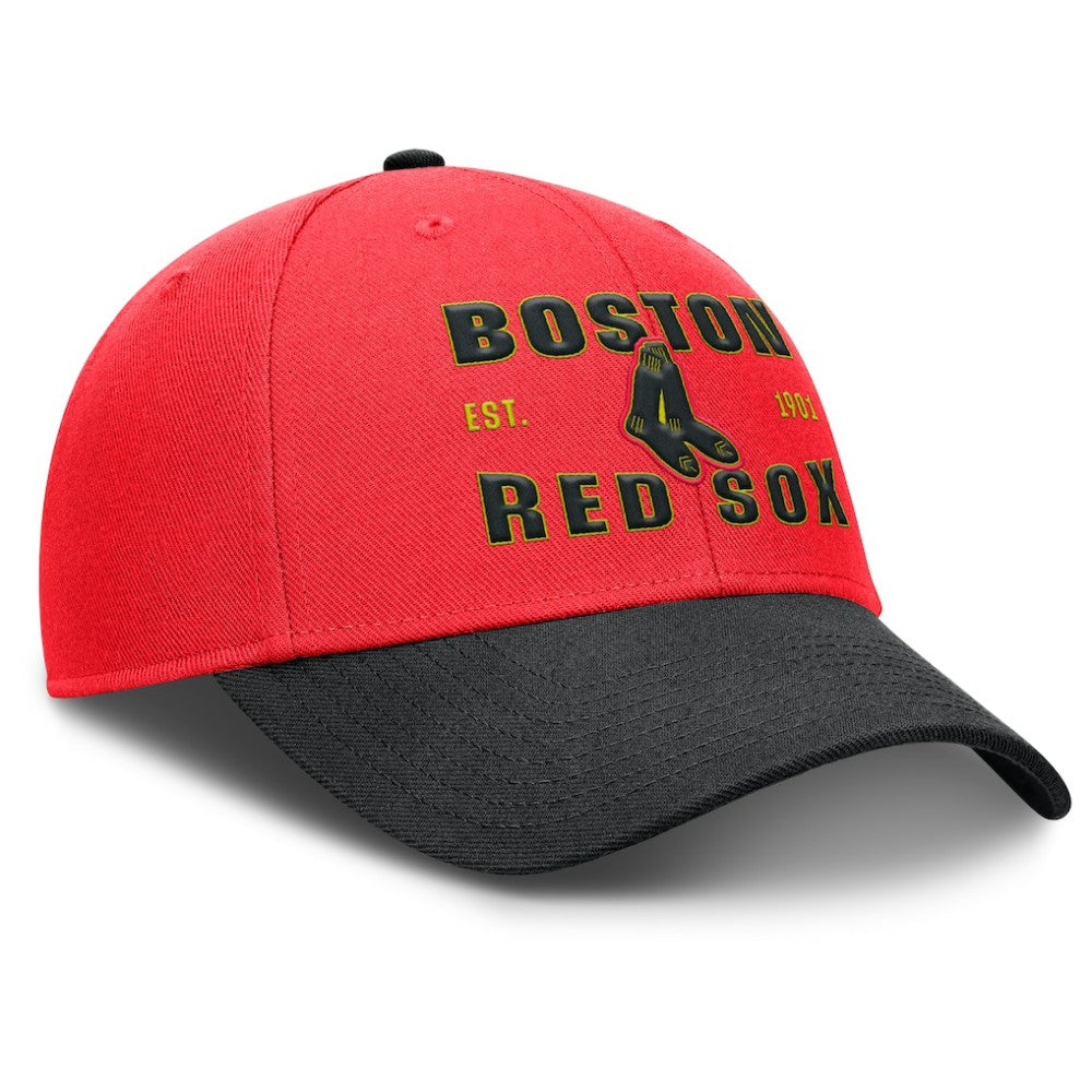 Boston Red Sox Neon 90s Rise Adjustable Hat Crimson/Black | Nike