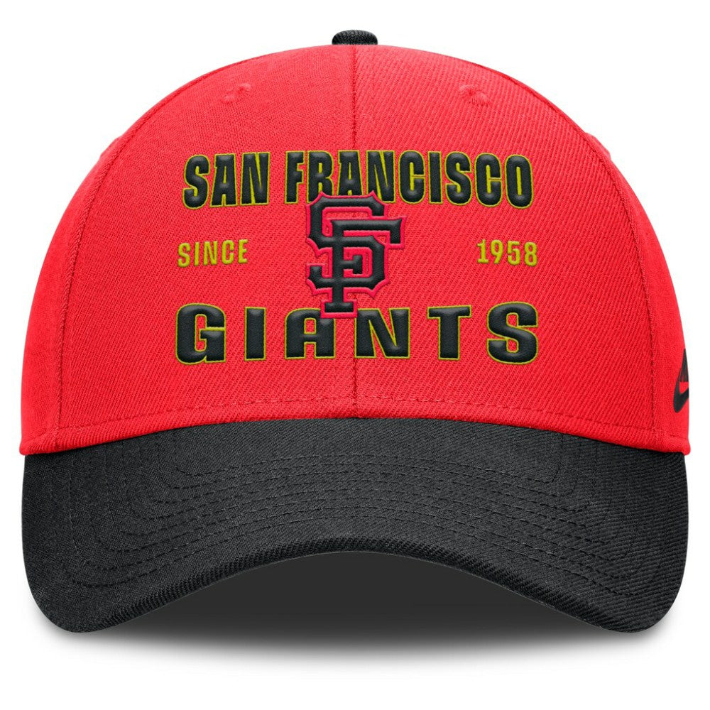 San Francisco Giants Neon 90s Rise Adjustable Hat Crimson/Black | Nike