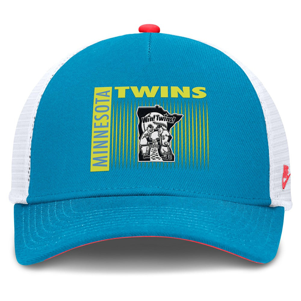 Minnesota Twins Neon 90s Rise Structured Performance Adjustable Trucker Hat Teal | Nike