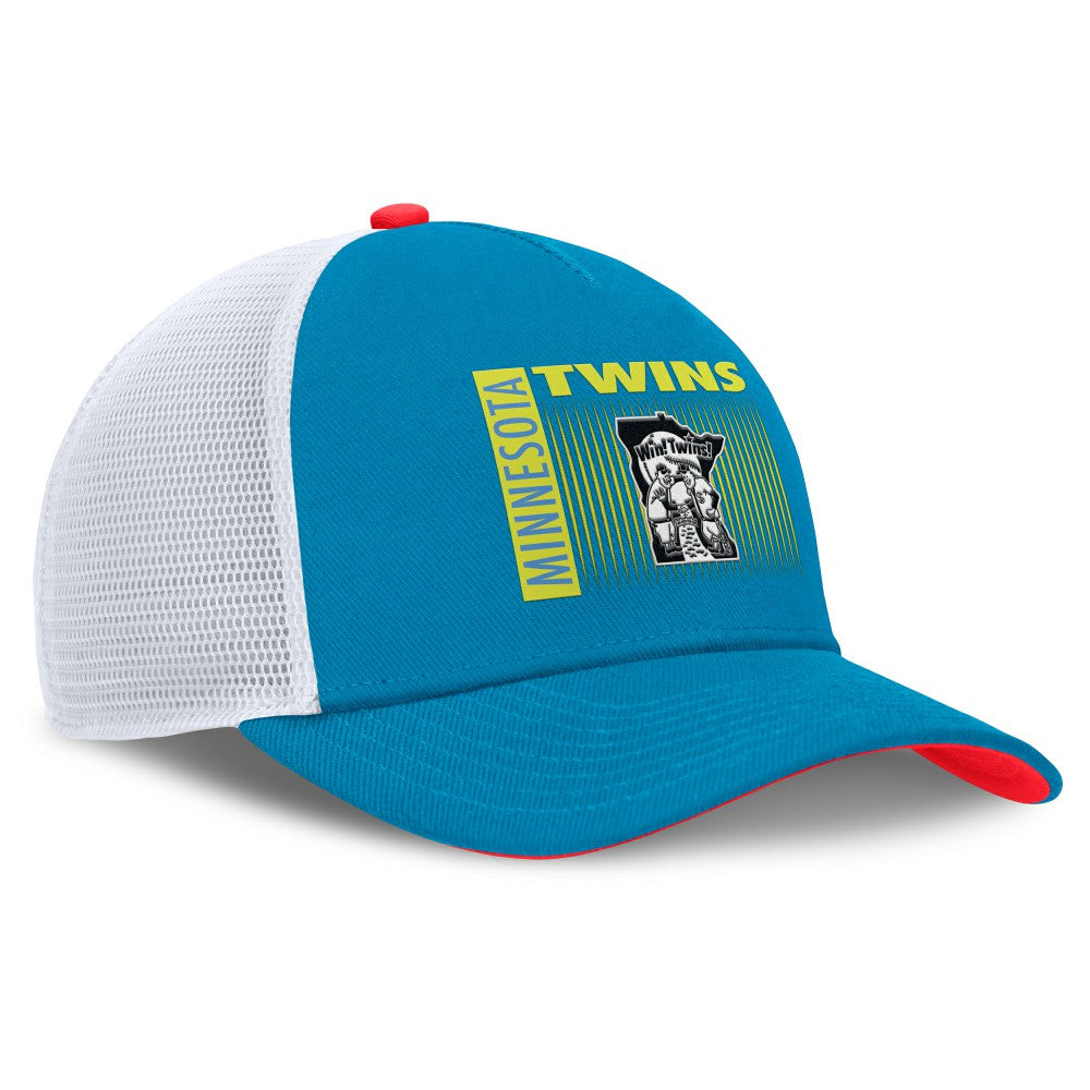 Minnesota Twins Neon 90s Rise Structured Performance Adjustable Trucker Hat Teal | Nike