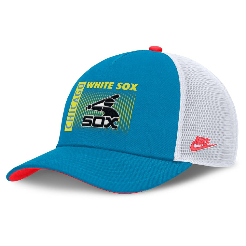 Chicago White Sox Neon 90s Rise Structured Performance Adjustable Trucker Hat Teal | Nike