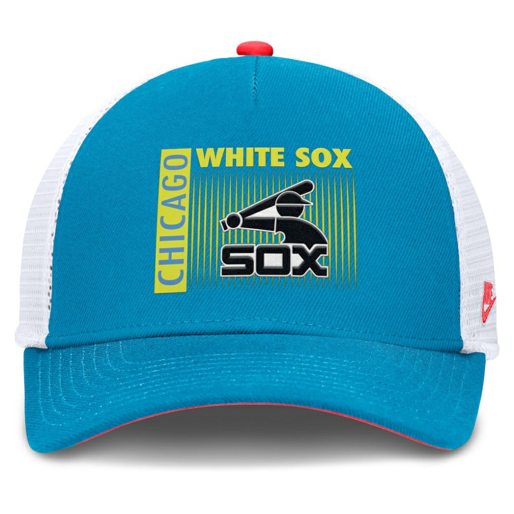 Chicago White Sox Neon 90s Rise Structured Performance Adjustable Trucker Hat Teal | Nike