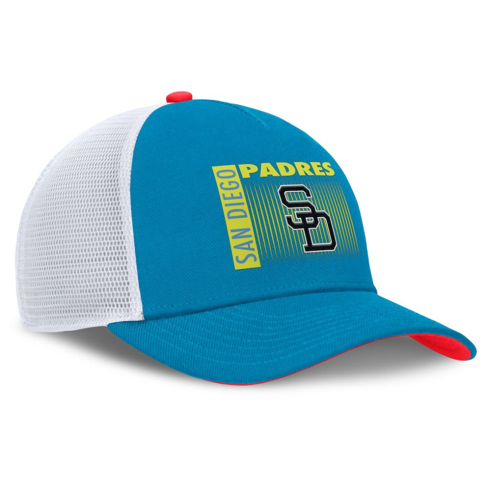 San Diego Padres Neon 90s Rise Structured Performance Adjustable Trucker Hat Teal | Nike