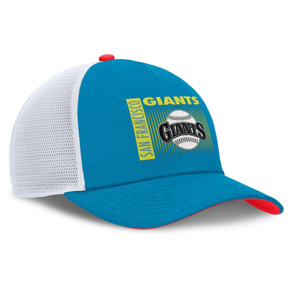 San Francisco Giants Neon 90s Rise Structured Performance Adjustable Trucker Hat Blue | Nike