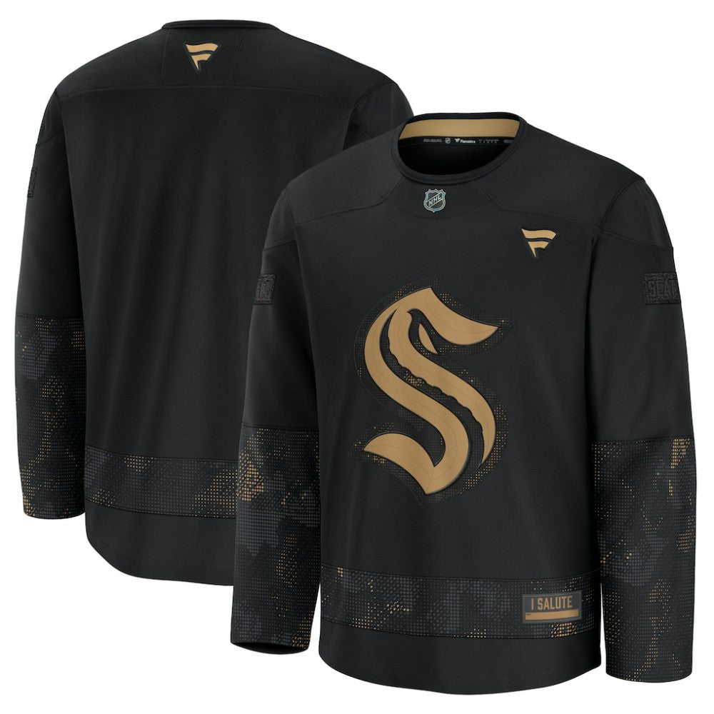 Seattle Kraken Fanatics 2024 Military Appreciation Practice Jersey Black