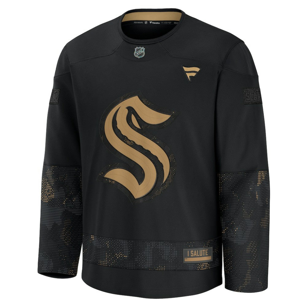 Seattle Kraken Fanatics 2024 Military Appreciation Practice Jersey Black