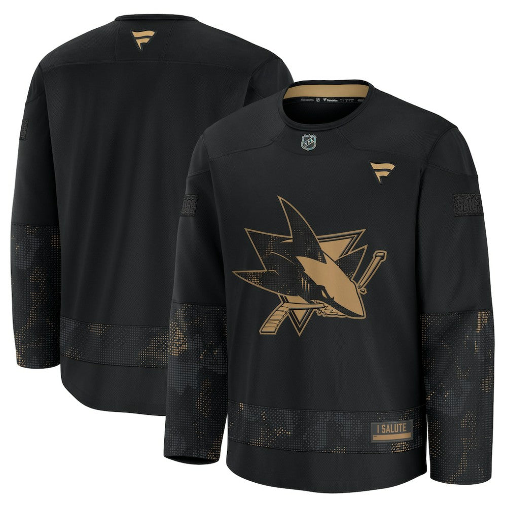 San Jose Sharks Fanatics 2024 Military Appreciation Practice Jersey Black