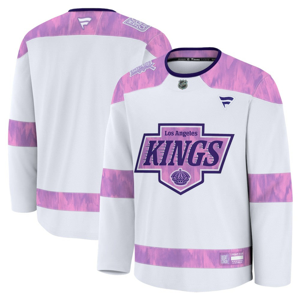 Los Angeles Kings Fanatics 2024 Hockey Fights Cancer Practice Jersey White
