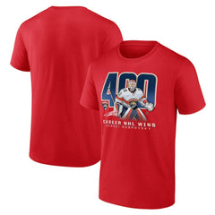 Sergei Bobrovsky Florida Panthers 400 Career Wins T-Shirt Red
