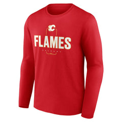 Calgary Flames Personalized Name & Number Midfielder Long Sleeve T-Shirt Red