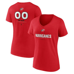 Carolina Hurricanes Women's Personalized Name & Number Midfielder V-Neck T-Shirt Red