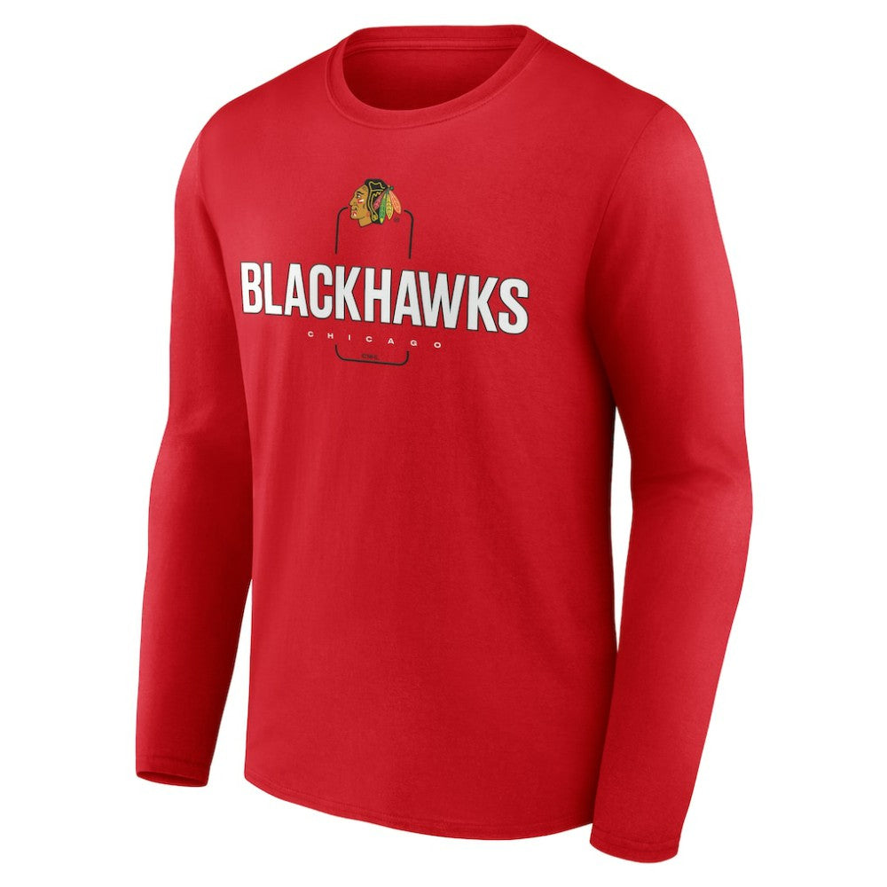 Chicago Blackhawks Personalized Name & Number Midfielder Long Sleeve T-Shirt Red