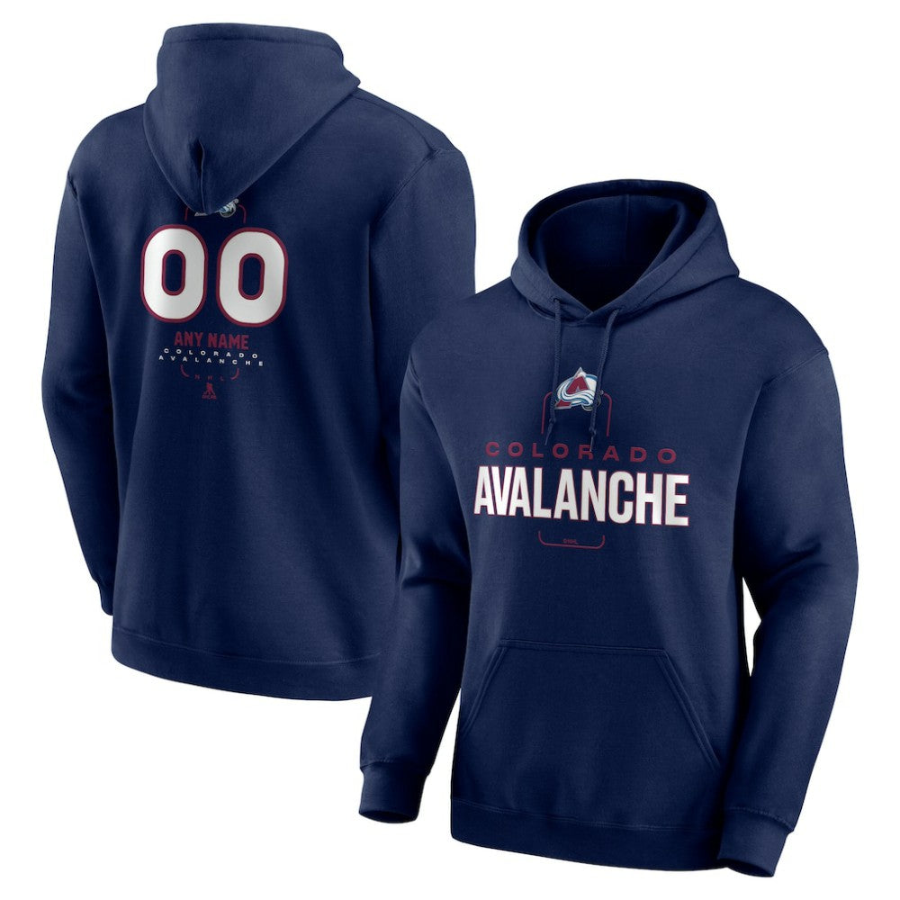 Colorado Avalanche Personalized Name & Number Midfielder Pullover Hoodie Navy
