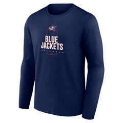Columbus Blue Jackets Personalized Name & Number Midfielder Long Sleeve T-Shirt Navy